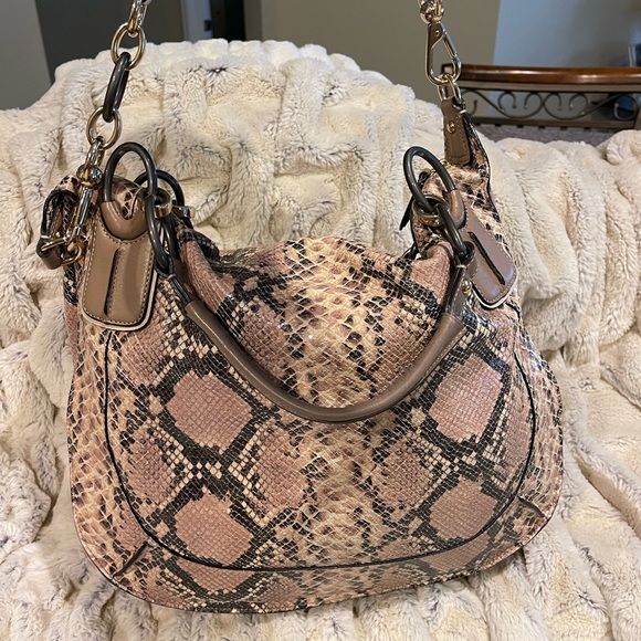 COACH Kristin embossed python leather hobo bag - Picture 4 of 16